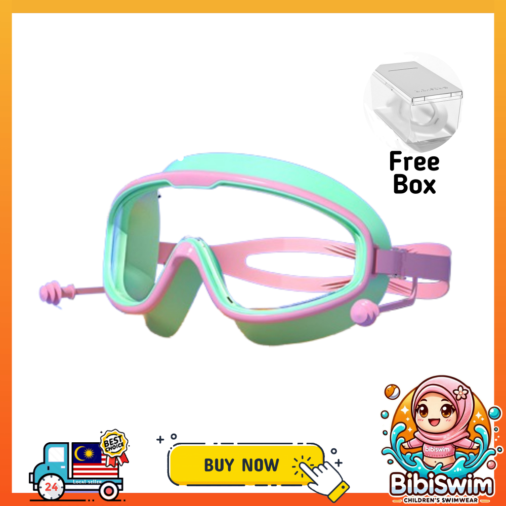 BIBISWIM Swimming goggle glass glasses with ear plug  kids