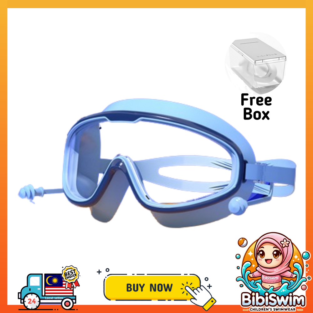 BIBISWIM Swimming goggle glass glasses with ear plug  kids