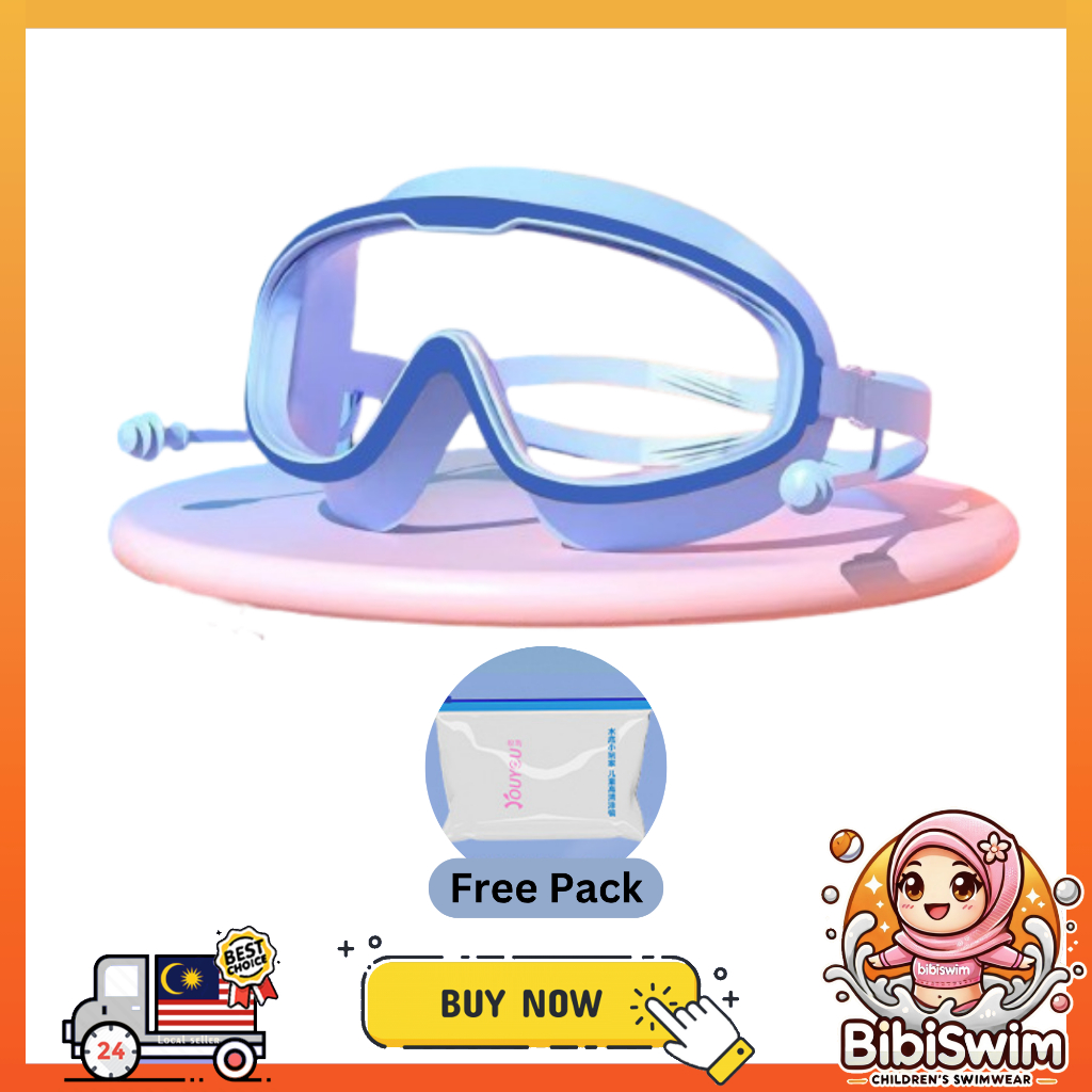 BIBISWIM Swimming goggle glass glasses with ear plug  kids
