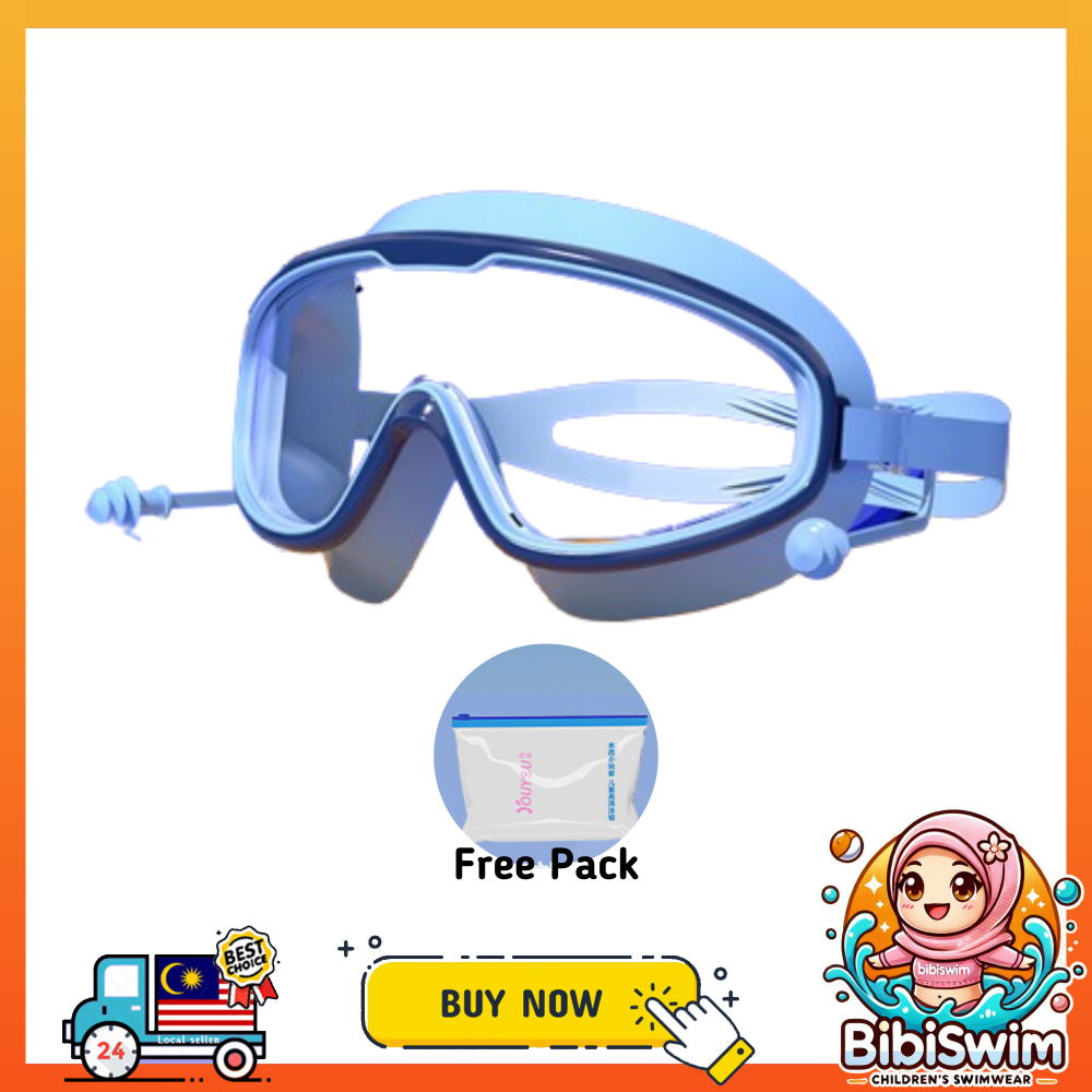 BIBISWIM Swimming goggle glass glasses with ear plug  kids