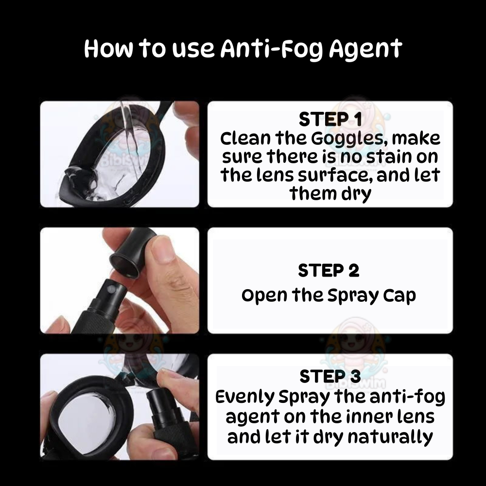 BIBISWIM Swimming Goggles Goggle Googles Lens Anti Fog Antifog Spray