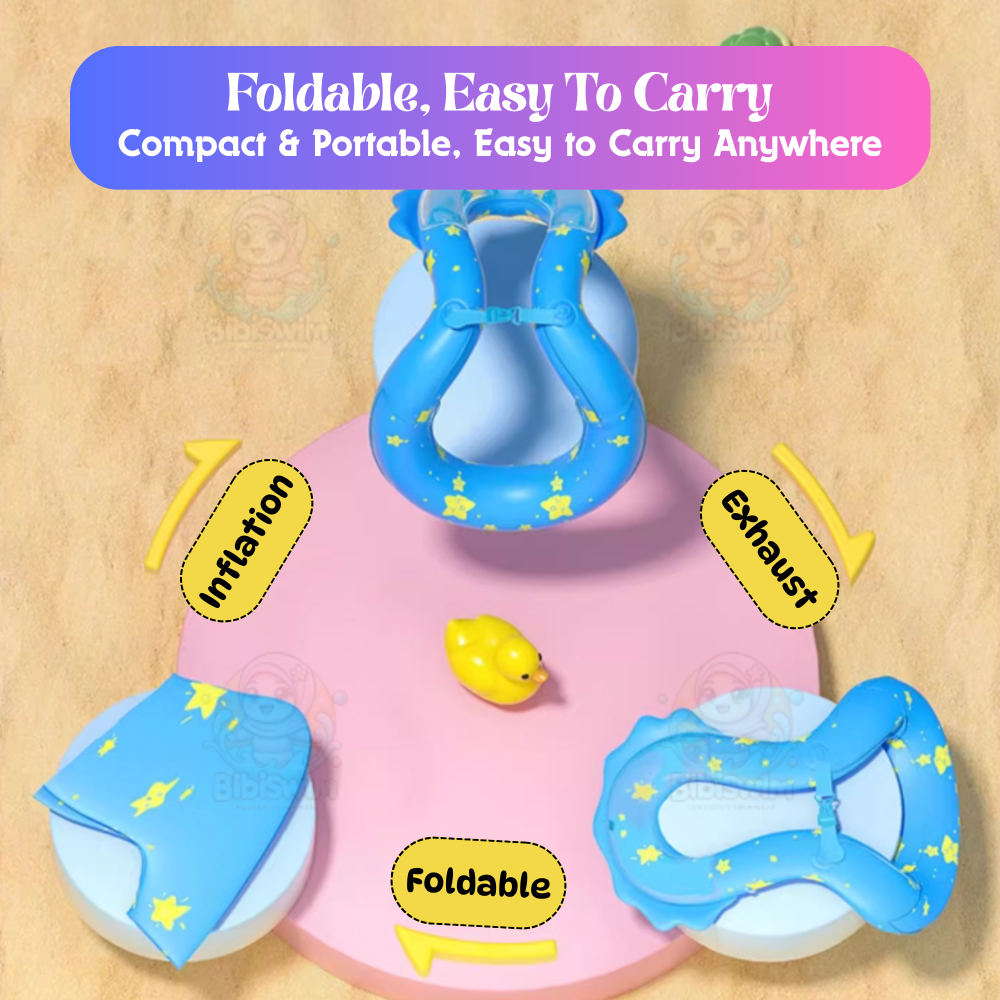 BIBISWIM Children's Inflatable Jacket Floating Ring Kids Safety Life Swimming Vest Floating Swimsuit