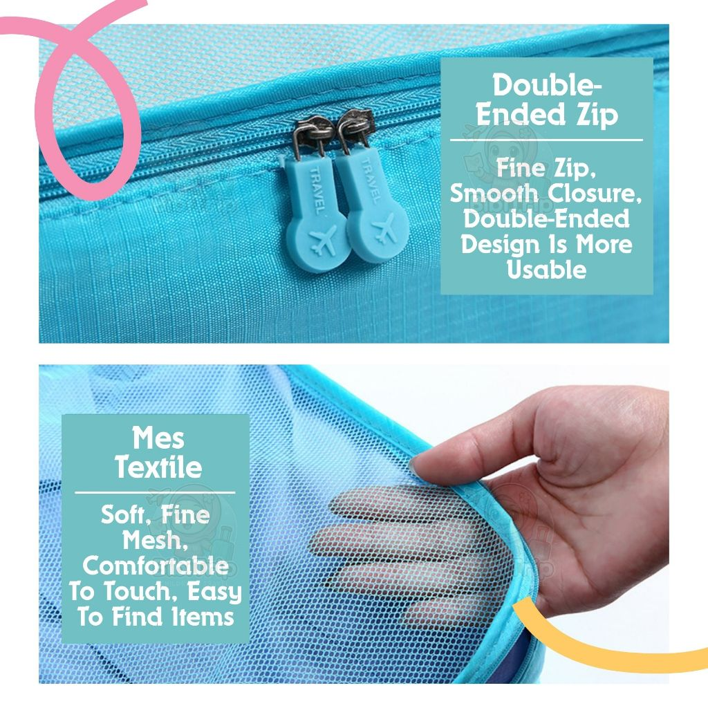 BIBISWIM Travel Bag Organizer Luggage Packing Cubes Travel Toiletries Bag Clothes Organizer Pouch