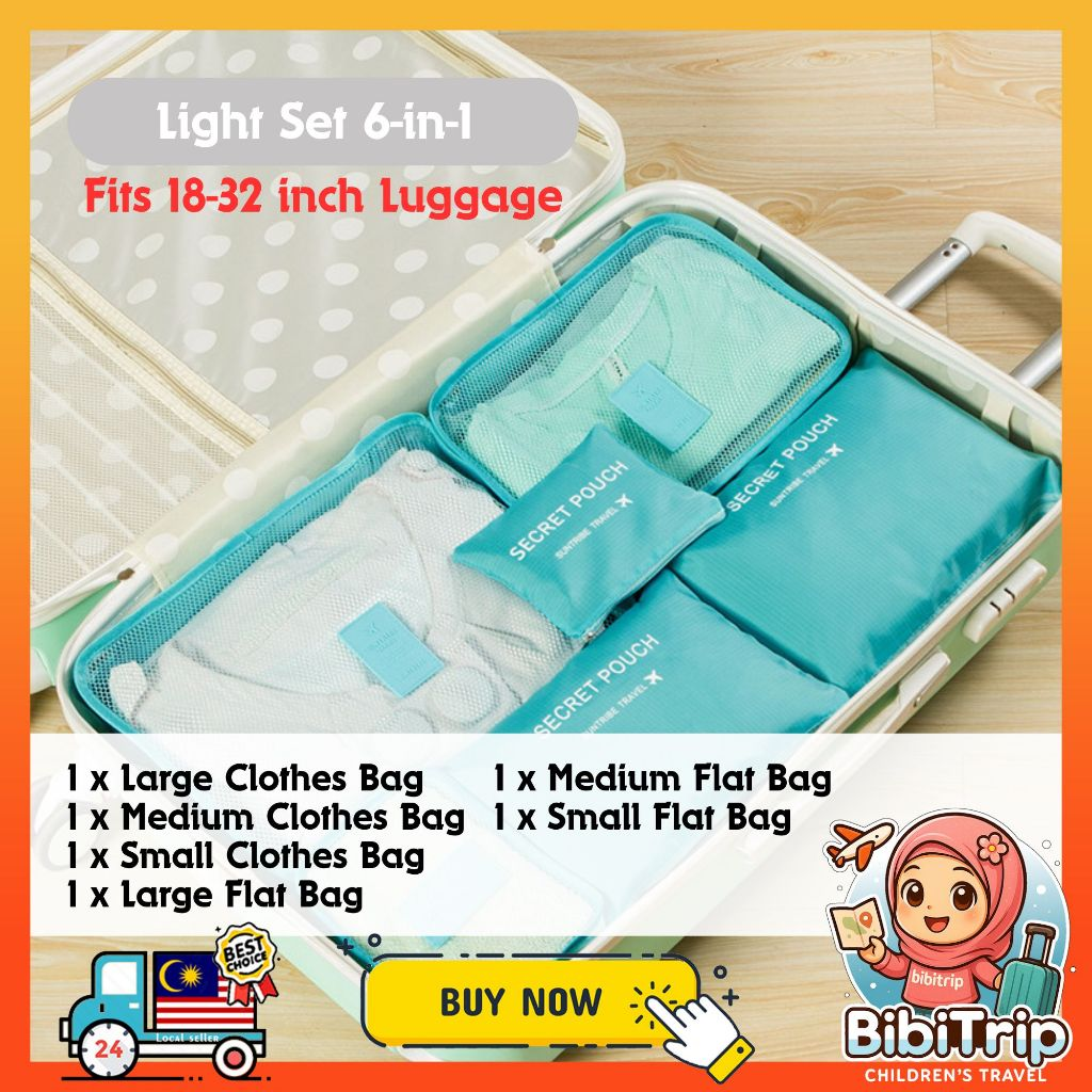 BIBISWIM Travel Bag Organizer Luggage Packing Cubes Travel Toiletries Bag Clothes Organizer Pouch