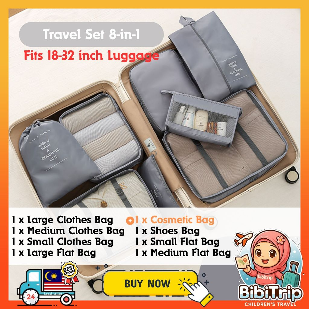 BIBISWIM Travel Bag Organizer Luggage Packing Cubes Travel Toiletries Bag Clothes Organizer Pouch