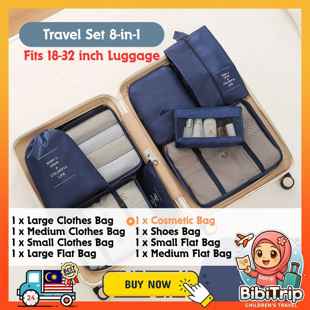 BIBISWIM Travel Bag Organizer Luggage Packing Cubes Travel Toiletries Bag Clothes Organizer Pouch