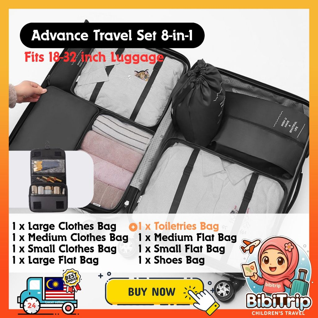 BIBISWIM Travel Bag Organizer Luggage Packing Cubes Travel Toiletries Bag Clothes Organizer Pouch