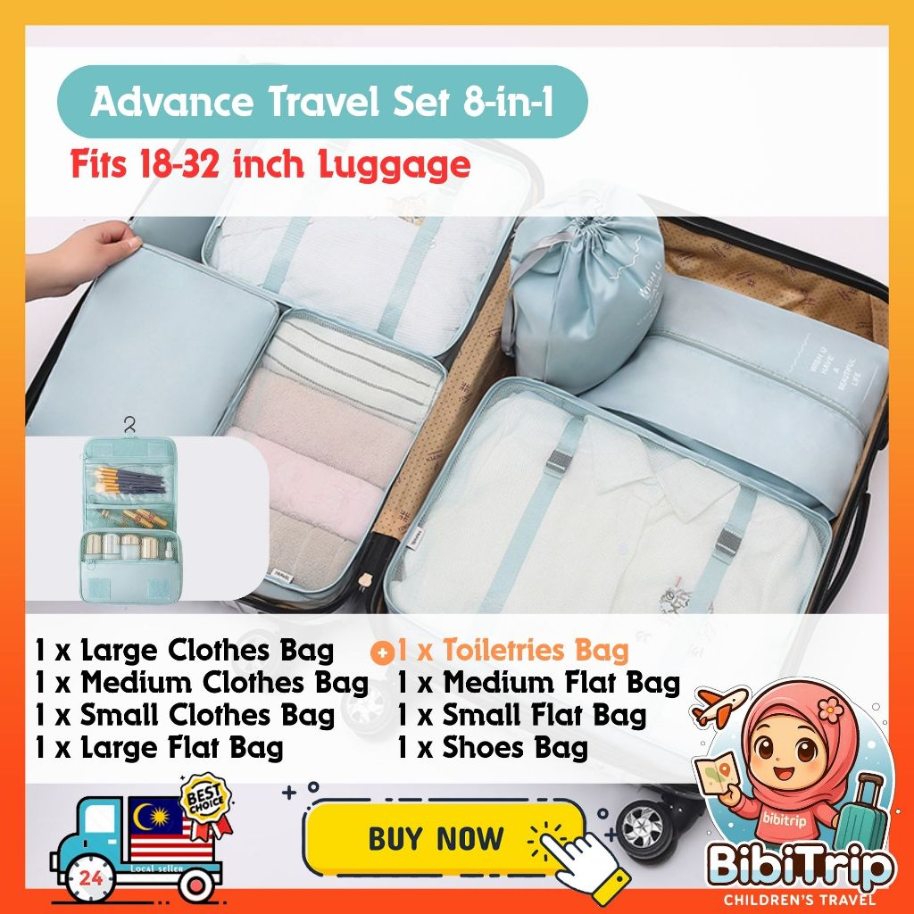 BIBISWIM Travel Bag Organizer Luggage Packing Cubes Travel Toiletries Bag Clothes Organizer Pouch