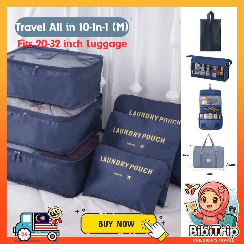 BIBISWIM Travel Bag Organizer Luggage Packing Cubes Travel Toiletries Bag Clothes Organizer Pouch