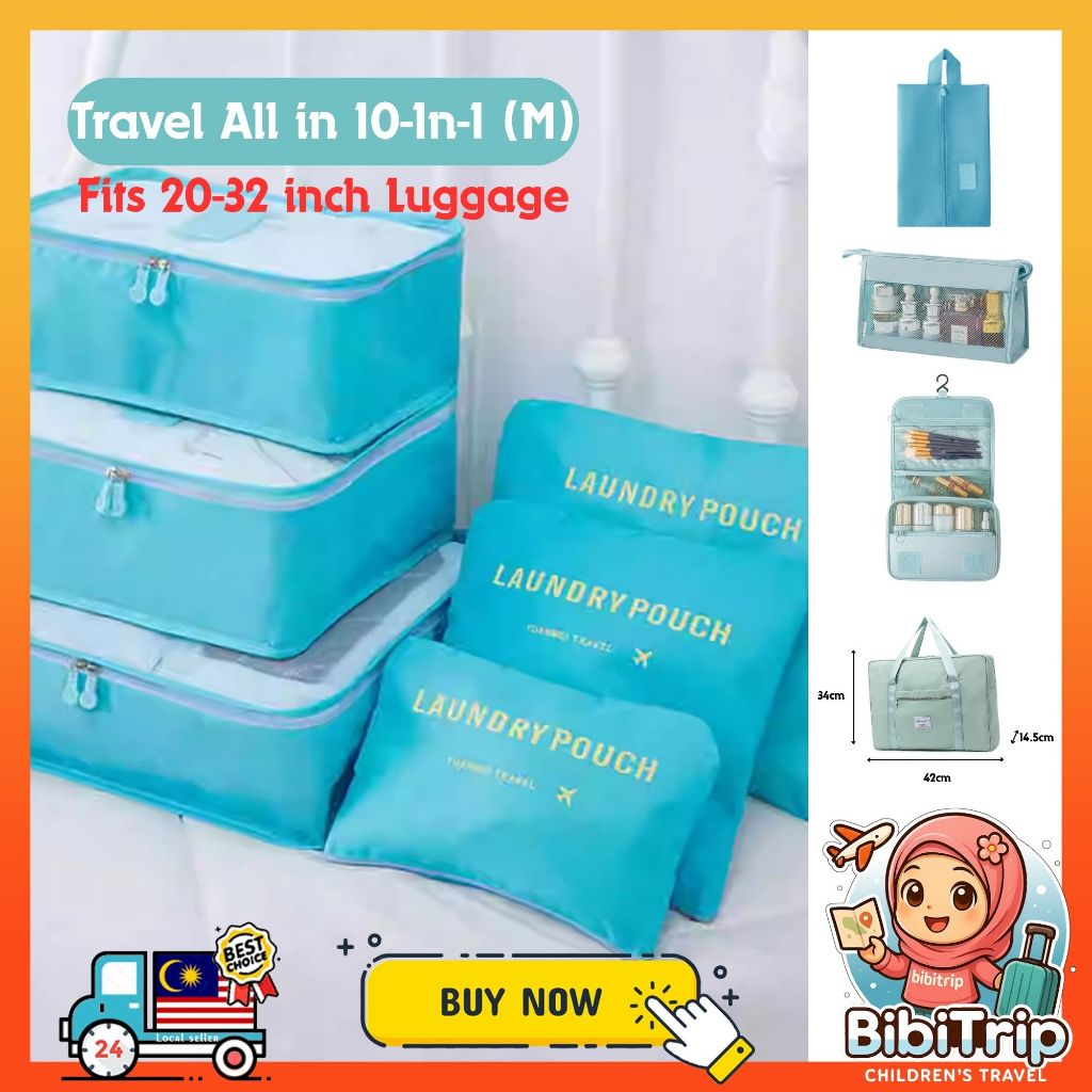 BIBISWIM Travel Bag Organizer Luggage Packing Cubes Travel Toiletries Bag Clothes Organizer Pouch