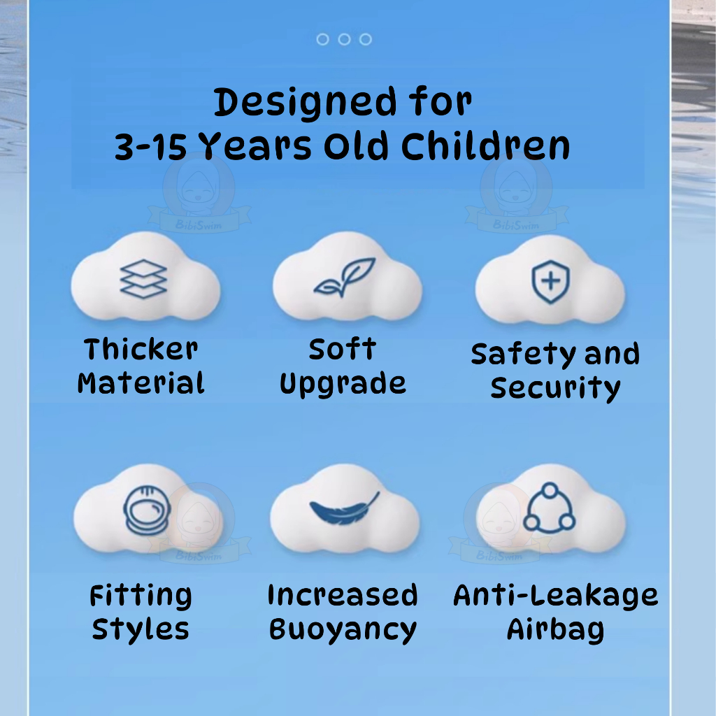 BIBISWIM Children Inflatable Pool Float Life Jacket Vest Baby Swimming Safety Vests