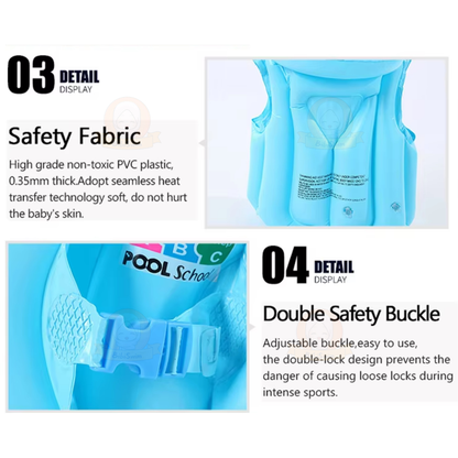 BIBISWIM Children Inflatable Pool Float Life Jacket Vest Baby Swimming Safety Vests