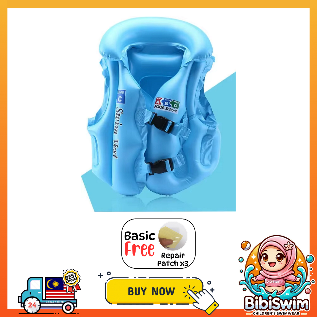 BIBISWIM Children Inflatable Pool Float Life Jacket Vest Baby Swimming Safety Vests