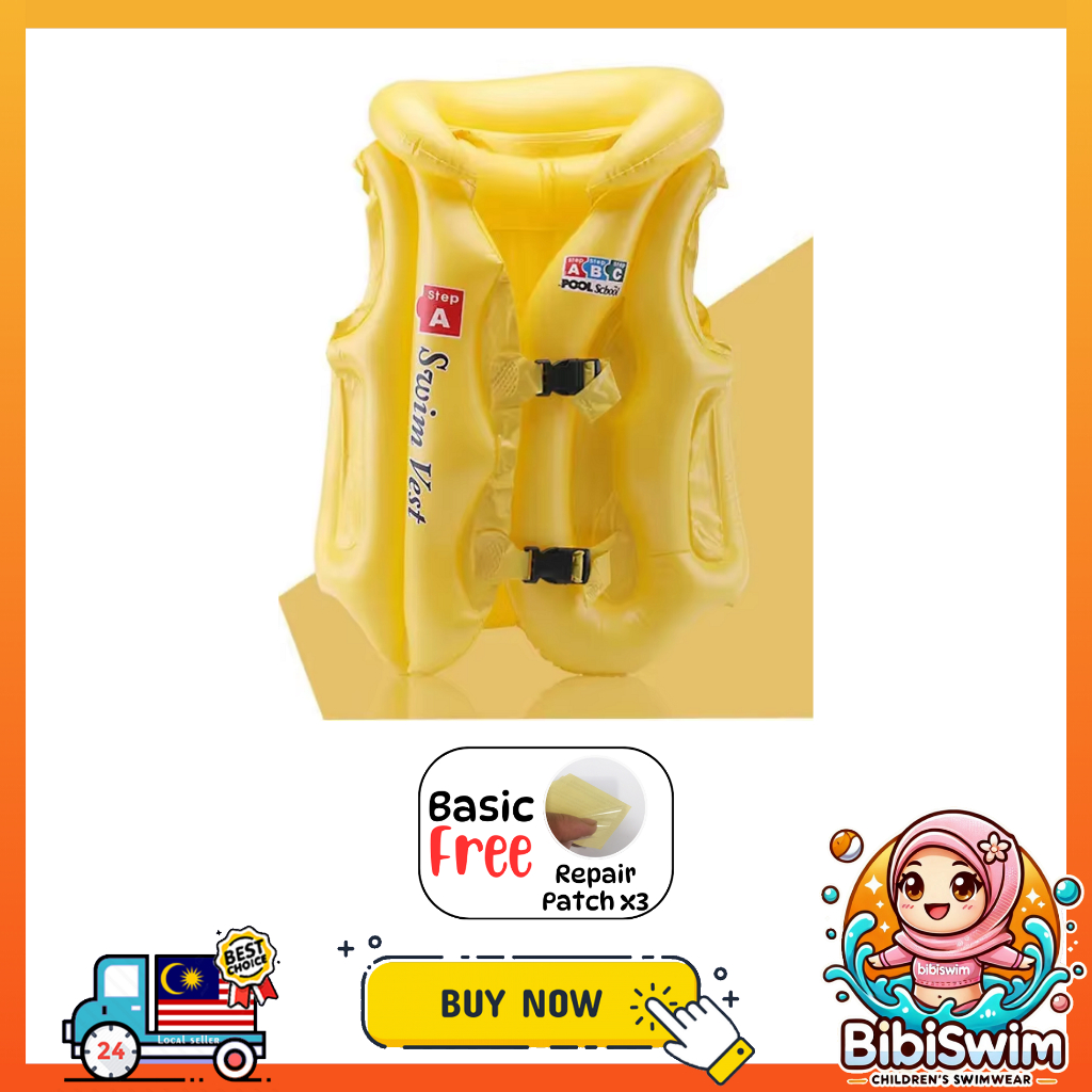 BIBISWIM Children Inflatable Pool Float Life Jacket Vest Baby Swimming Safety Vests