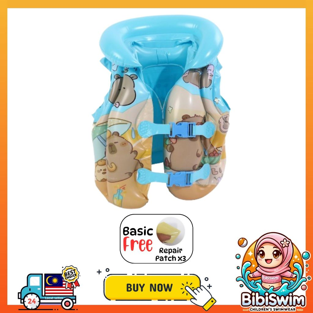 BIBISWIM Children Inflatable Pool Float Life Jacket Vest Baby Swimming Safety Vests