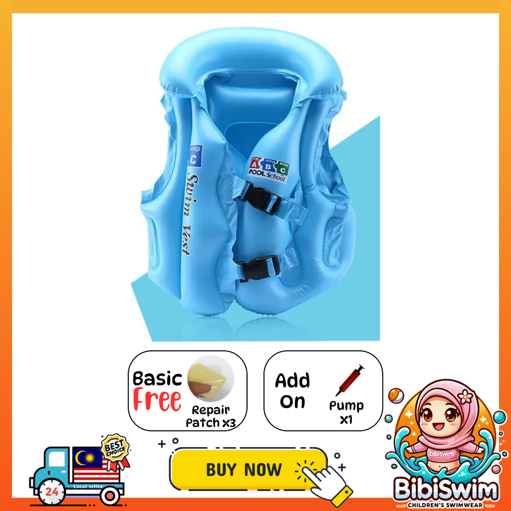 BIBISWIM Children Inflatable Pool Float Life Jacket Vest Baby Swimming Safety Vests