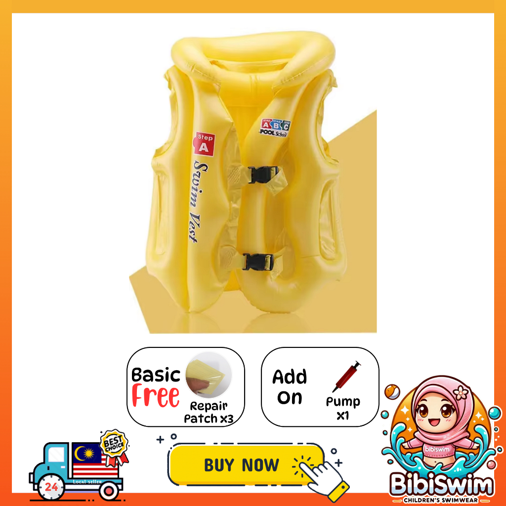 BIBISWIM Children Inflatable Pool Float Life Jacket Vest Baby Swimming Safety Vests