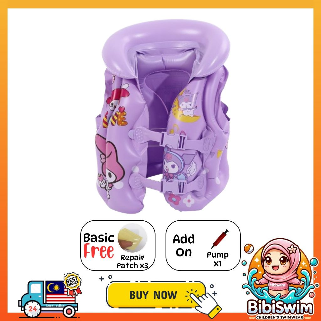 BIBISWIM Children Inflatable Pool Float Life Jacket Vest Baby Swimming Safety Vests