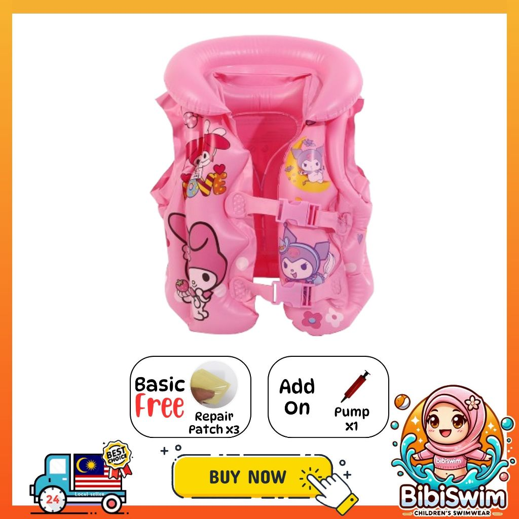 BIBISWIM Children Inflatable Pool Float Life Jacket Vest Baby Swimming Safety Vests