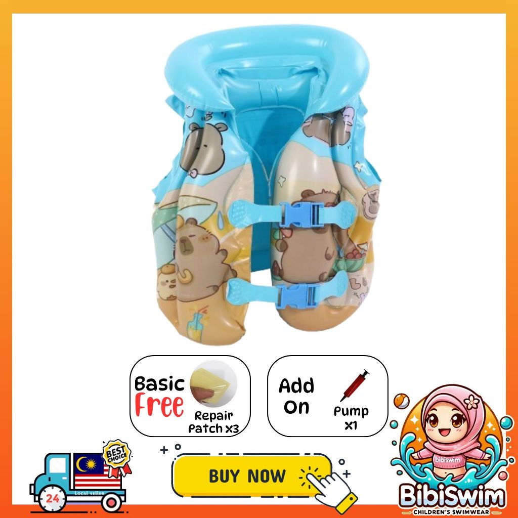 BIBISWIM Children Inflatable Pool Float Life Jacket Vest Baby Swimming Safety Vests
