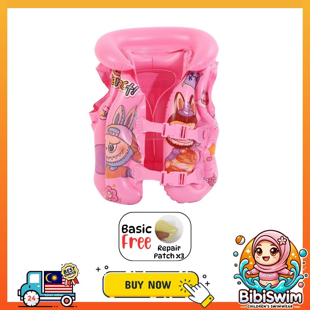 BIBISWIM Children Inflatable Pool Float Life Jacket Vest Baby Swimming Safety Vests