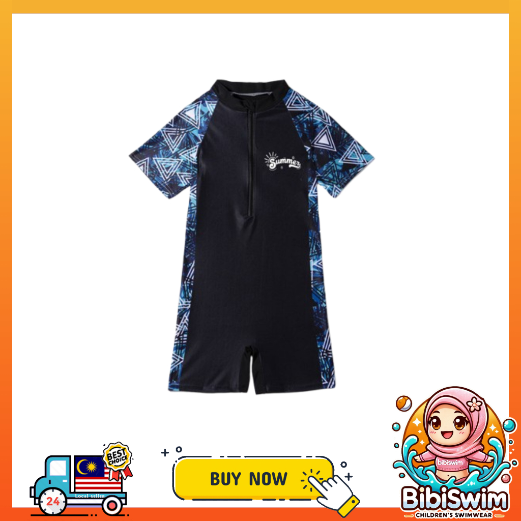 BIBISWIM Swimming Suit Kids Boy Girl Short Sleeve 2 Piece