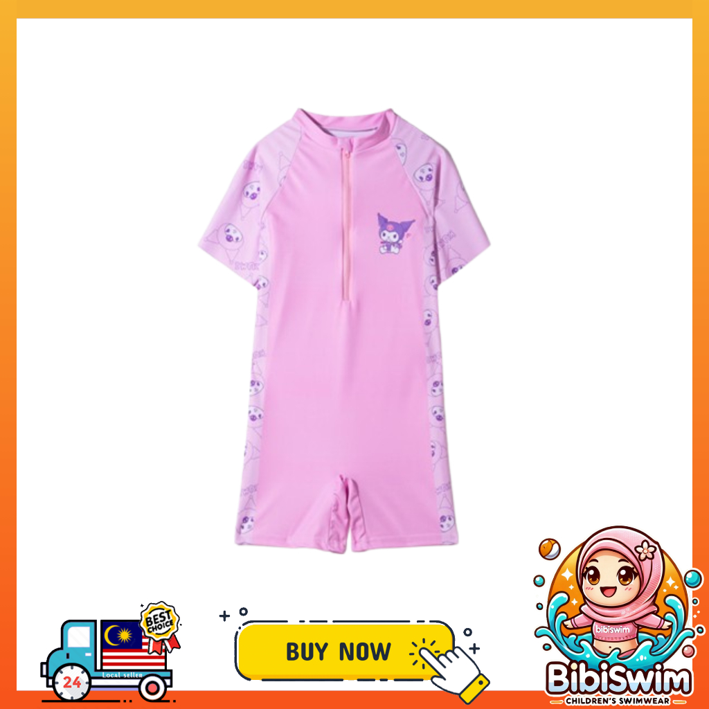BIBISWIM Swimming Suit Kids Boy Girl Short Sleeve 2 Piece