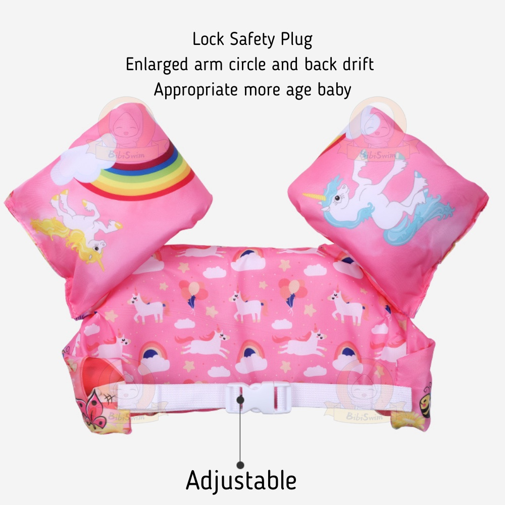 BIBISWIM Kids Swimming Arm Chest Float Vest Baby Swim Trainer Safety Aid Pool Water Life Jacket