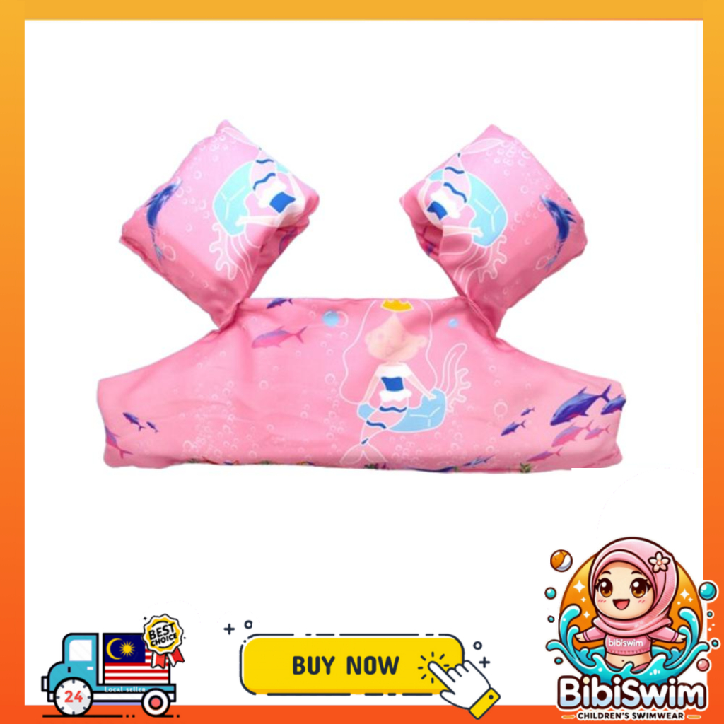 BIBISWIM Kids Swimming Arm Chest Float Vest Baby Swim Trainer Safety Aid Pool Water Life Jacket