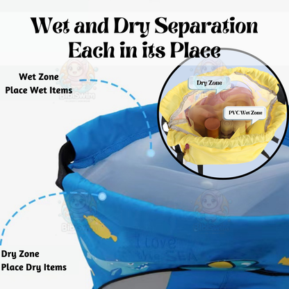 BIBISWIM Water Proof Bag Beg Drawstring Backpack Waterproof Wet and Dry for Swimming Sport