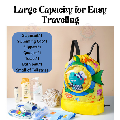 BIBISWIM Water Proof Bag Beg Drawstring Backpack Waterproof Wet and Dry for Swimming Sport