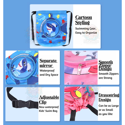 BIBISWIM Water Proof Bag Beg Drawstring Backpack Waterproof Wet and Dry for Swimming Sport