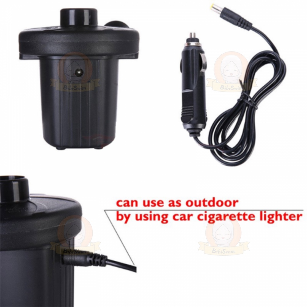 BIBISWIM Electric Air Pump Mini Inflates & Deflates Portable For Swimming Pool Bed Ball Float