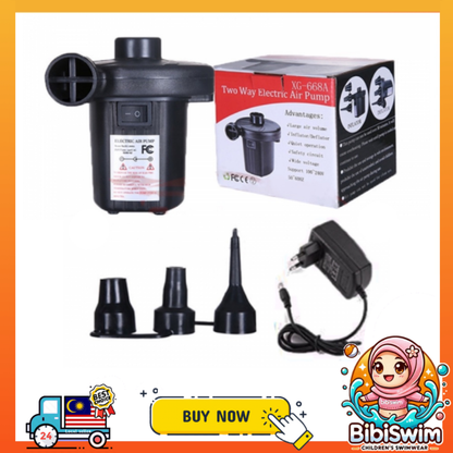 BIBISWIM Electric Air Pump Mini Inflates & Deflates Portable For Swimming Pool Bed Ball Float