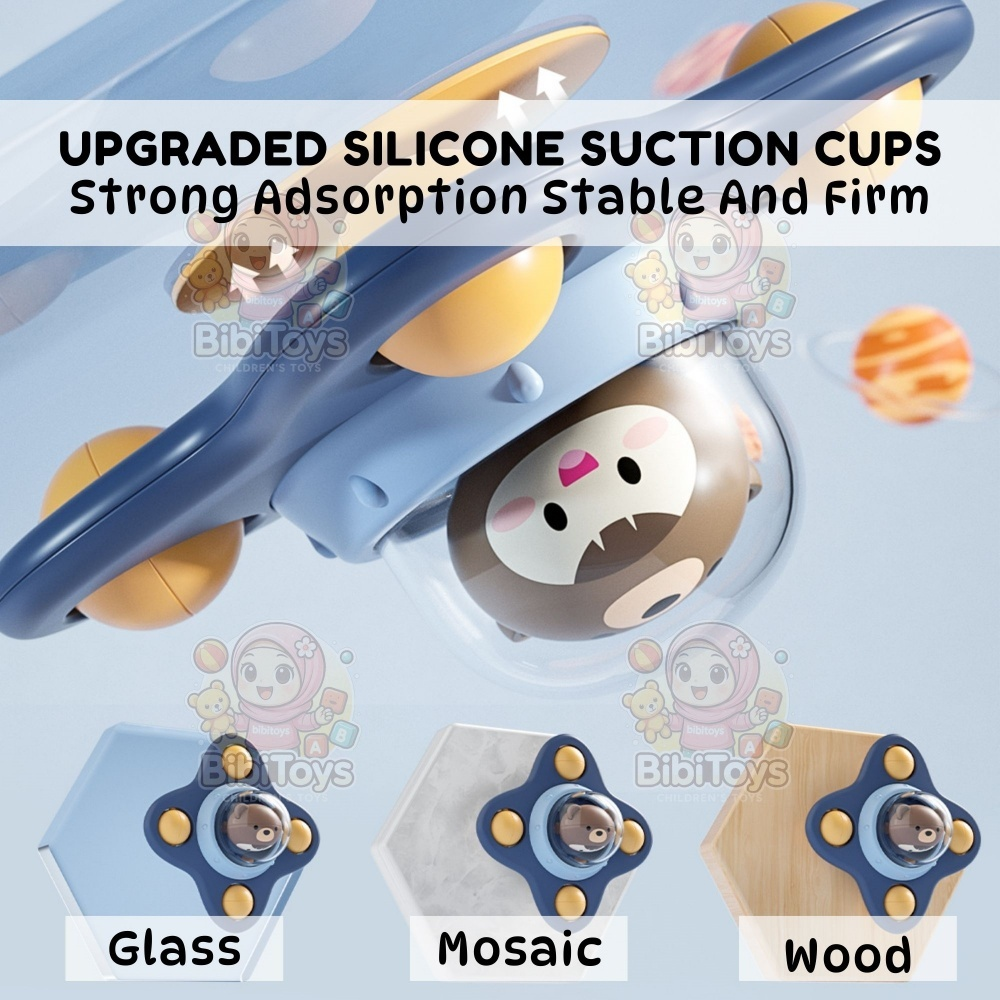 BIBISWIM Baby Bath Toys Fidget Spinner Spinning Spin Wall Suction Whistle Shower Toy