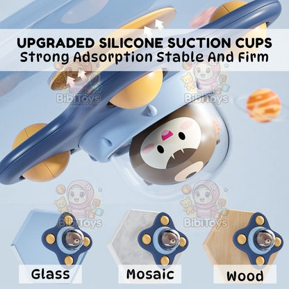 BIBISWIM Baby Bath Toys Fidget Spinner Spinning Spin Wall Suction Whistle Shower Toy