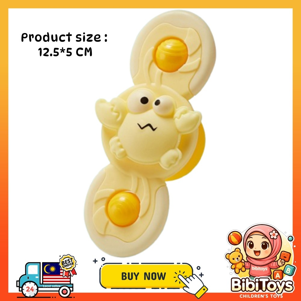 BIBISWIM Baby Bath Toys Fidget Spinner Spinning Spin Wall Suction Whistle Shower Toy