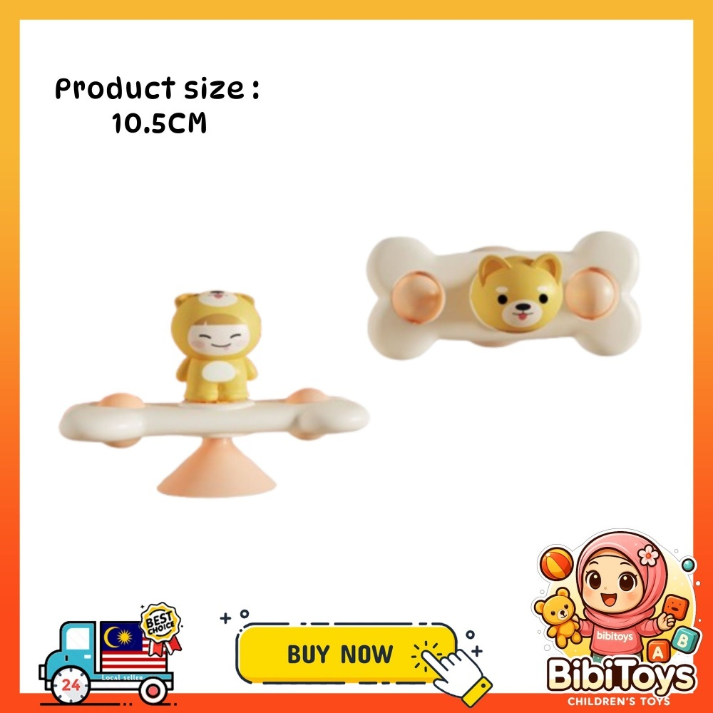 BIBISWIM Baby Bath Toys Fidget Spinner Spinning Spin Wall Suction Whistle Shower Toy