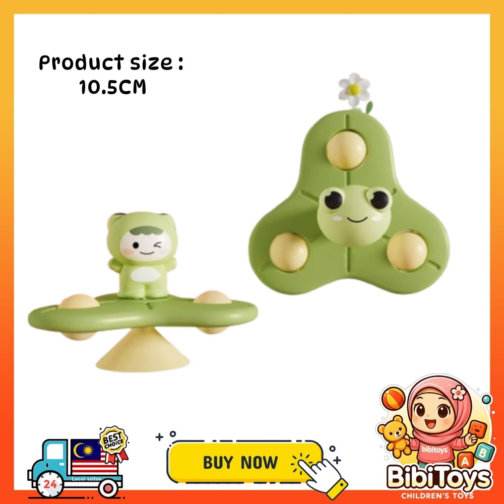 BIBISWIM Baby Bath Toys Fidget Spinner Spinning Spin Wall Suction Whistle Shower Toy