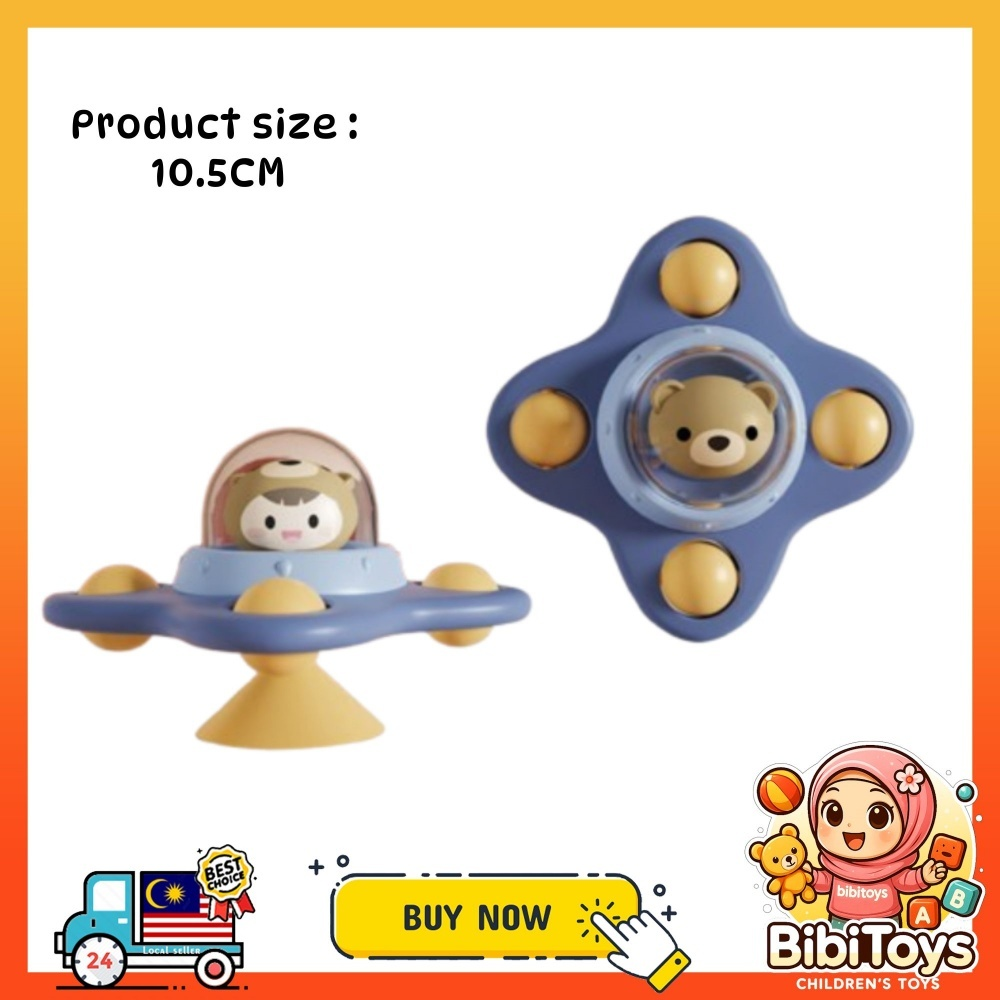 BIBISWIM Baby Bath Toys Fidget Spinner Spinning Spin Wall Suction Whistle Shower Toy