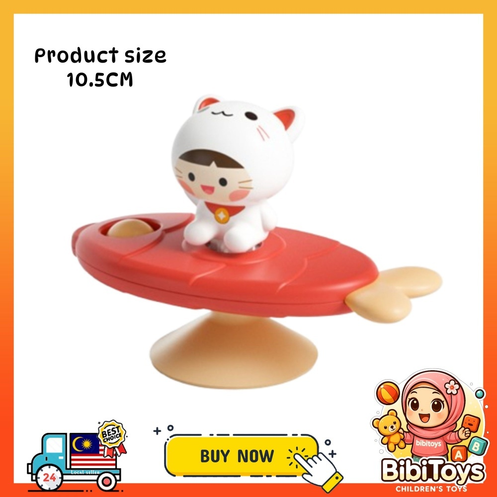 BIBISWIM Baby Bath Toys Fidget Spinner Spinning Spin Wall Suction Whistle Shower Toy