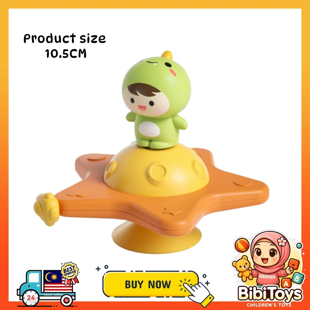 BIBISWIM Baby Bath Toys Fidget Spinner Spinning Spin Wall Suction Whistle Shower Toy