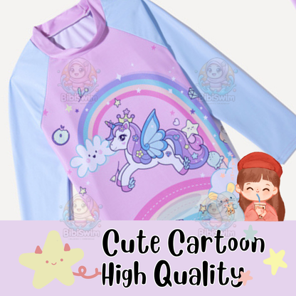 BIBISWIM Kids Swimming Suit 3pcs Swimsuit Long Sleeve Boy Girls Swimwear