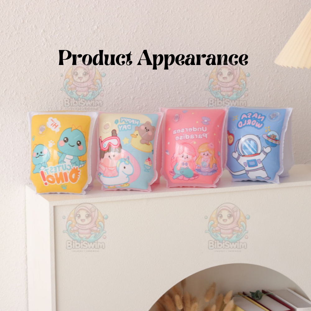 BIBISWIM Kids Arm Rings Floats Baby Swimming Float Cartoon Inflatable