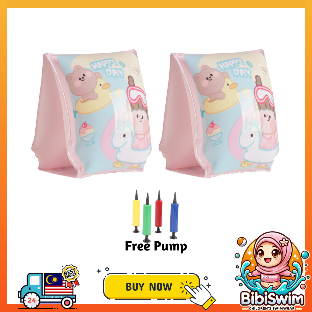 BIBISWIM Kids Arm Rings Floats Baby Swimming Float Cartoon Inflatable