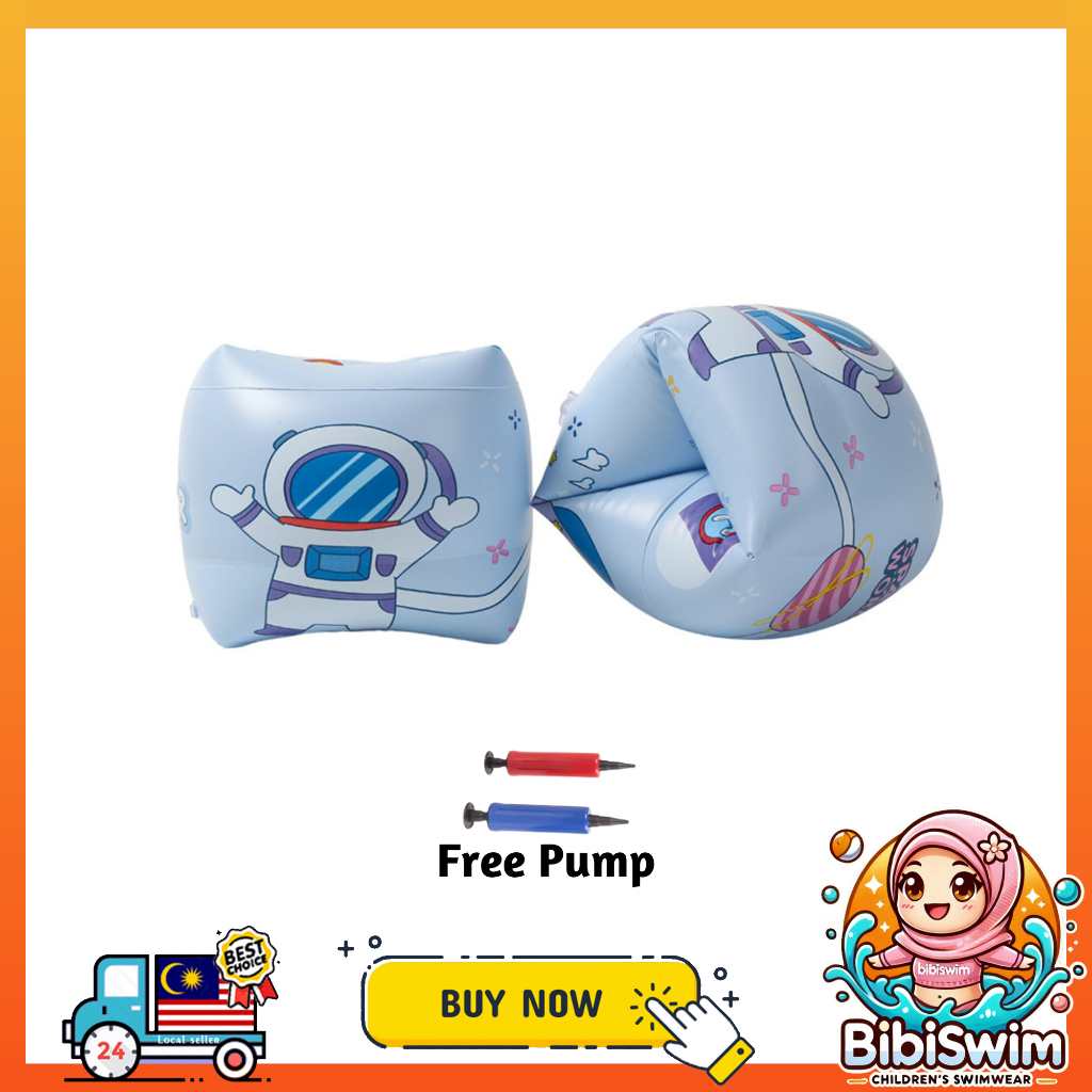 BIBISWIM Kids Arm Rings Floats Baby Swimming Float Cartoon Inflatable