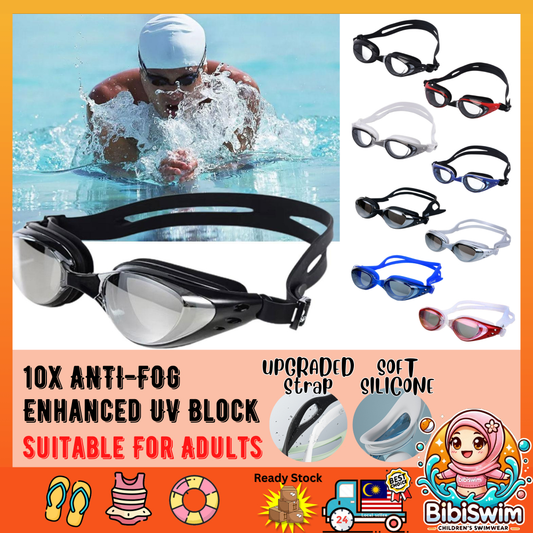 Goggle Swimming Goggles Adult Swim Googles Glasses Silicone Anti Fog | Cermin Mata Berenang