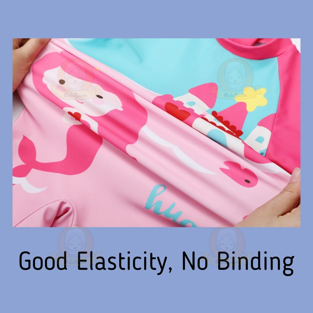 BIBISWIM Swimming Suit Kid Swimsuit Baby Girl Swimwear Cap