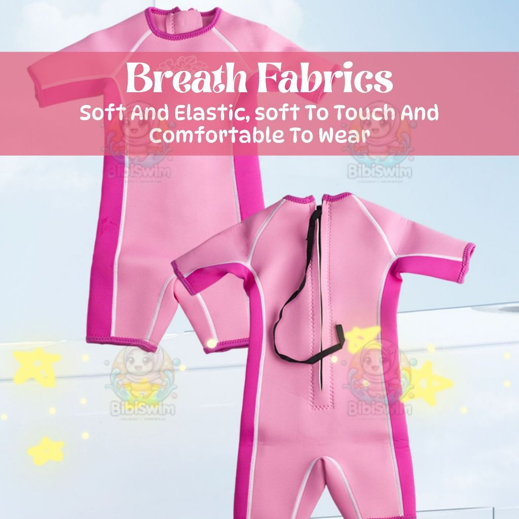 BIBISWIM Baby Neoprene Thermal Swim Wear Swimwear Wetsuit Kids Keep Warm Prevent Cold Swimming Suits