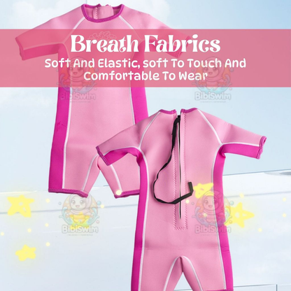 BIBISWIM Baby Neoprene Thermal Swim Wear Swimwear Wetsuit Kids Keep Warm Prevent Cold Swimming Suits